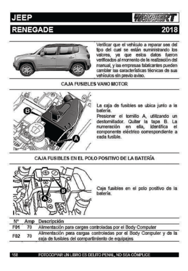 Ubicación y Descripción de FUSIBLES y RELAYS 5 Ed. RT - Imagen 2