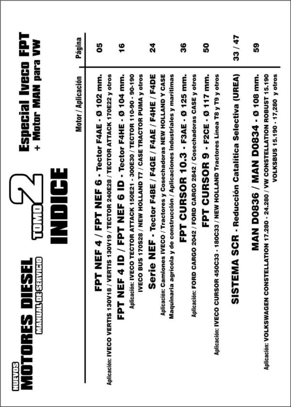 NUEVOS MOTORES DIESEL – Especial IVECO FPT - MAN VW - Manual de servicios – - Imagen 2