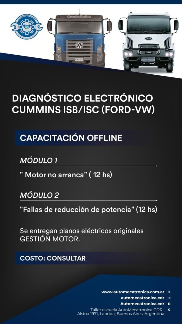 DIAGNOSTICO ELECTRONICO CUMMINS ISB ISC VW FORD